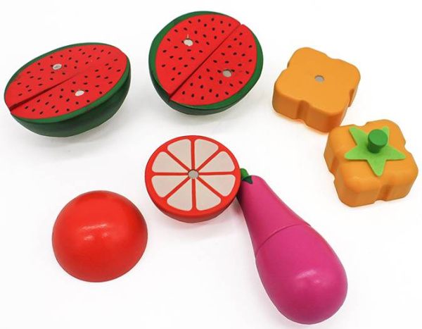 Игровой набор деревянный Фрукты и овощи Lanaland