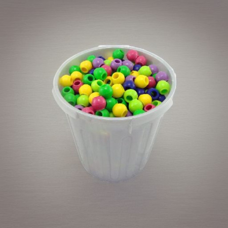 Бусины круглые в ведре, 400 штук