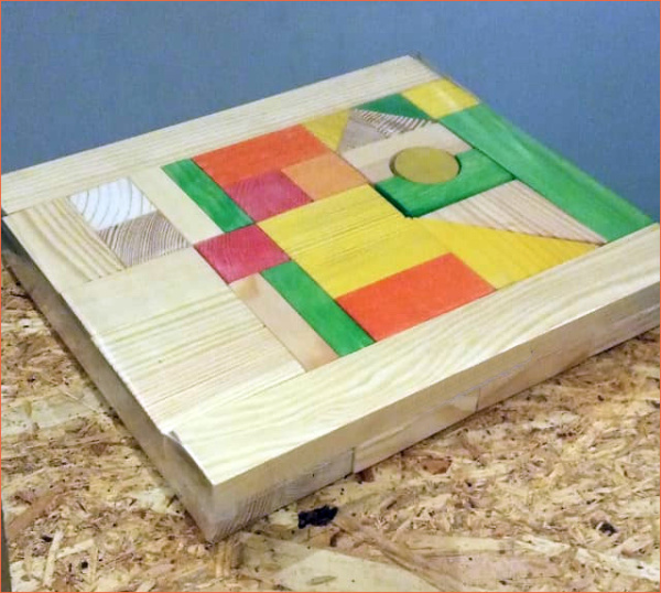 Конструктор деревянный ПОСТРОЙ СВОЙ ГОРОД цветной, 51 деталь ТД Дворики