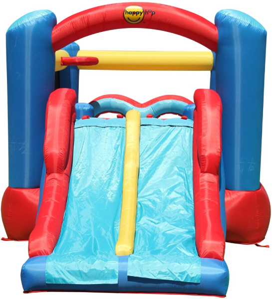 Надувной батут с горкой НЕОЖИДАННЫЕ ПРЕПЯТСТВИЯ Happy Hop