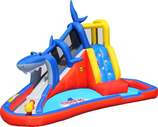 Надувной батут с горкой Акула 3 Happy Hop