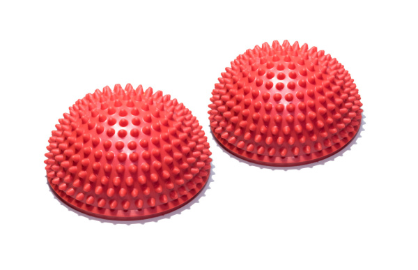 Полусфера массажно-балансировочная красная, 2 штуки