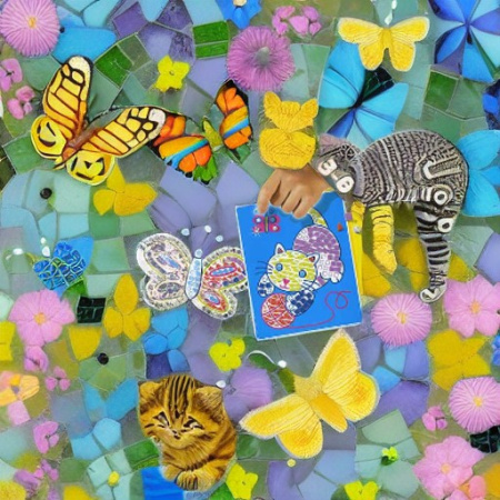 Мозаика самоклеящаяся БАБОЧКА И КОТЕНОК Ses