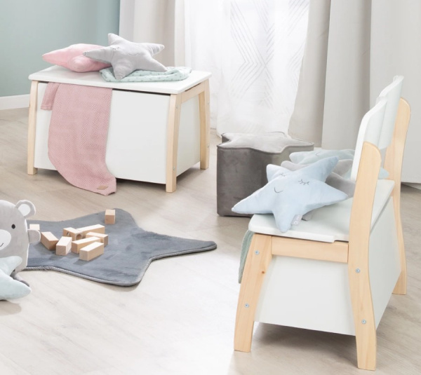 Детская скамья белый/натуральный Roba