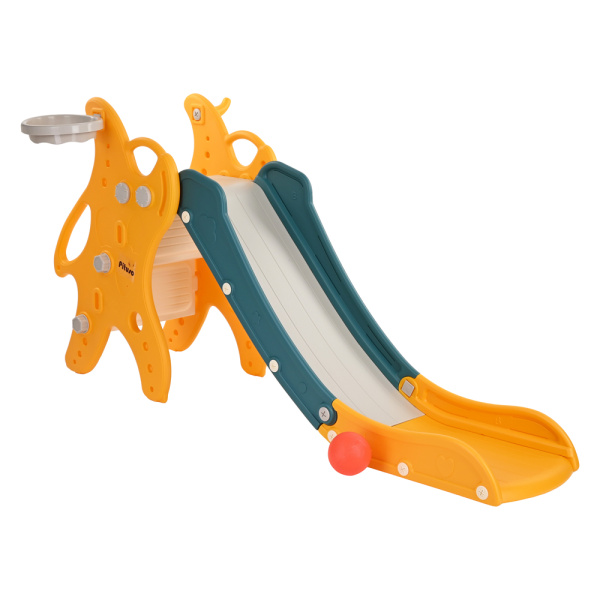 Горка Морская звезда с баскетбольным кольцом желтая