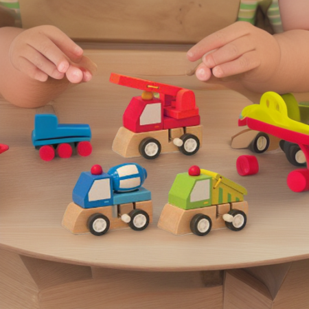 Машинки деревянные СТРОИТЕЛЬСТВО-1, 3 шт. Woody