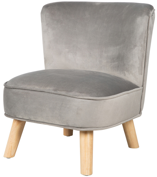 Детское велюровое кресло Lil Sofa серое Roba