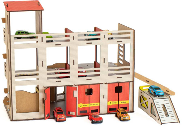 Парковка деревянная с автосервисом M-WOOD