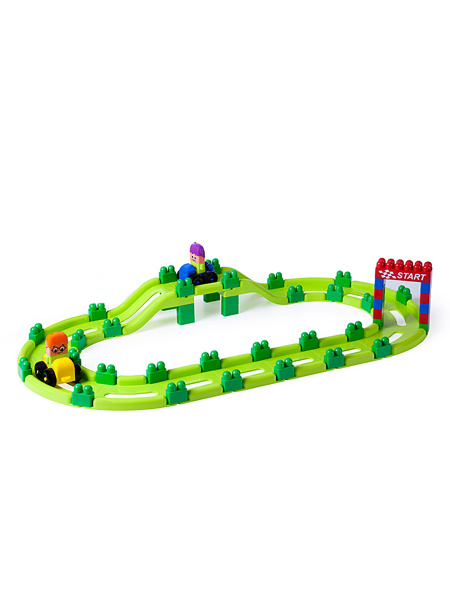 Конструктор блочный Гонка (70 деталей) в чемоданчике Miniland