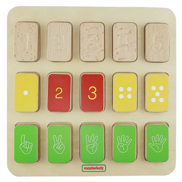 Панель настольная Визуально-тактильная обучающая доска Пальчики и точки 1-5 Masterkids