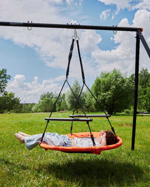 Качели уличные с воротами UNIX Line 100 см Orange