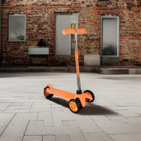 Самокат трехколесный оранжевый Moove&Fun