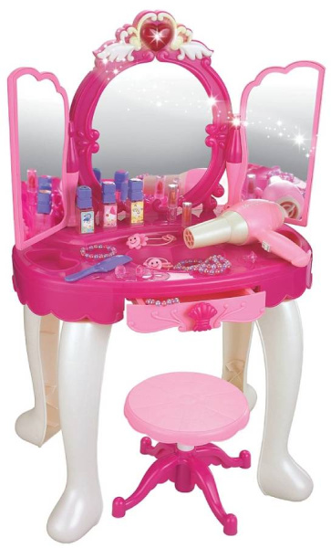 Игровой набор Трюмо принцессы с пуфиком 16 предметов (со светом и звуком) PITUSO
