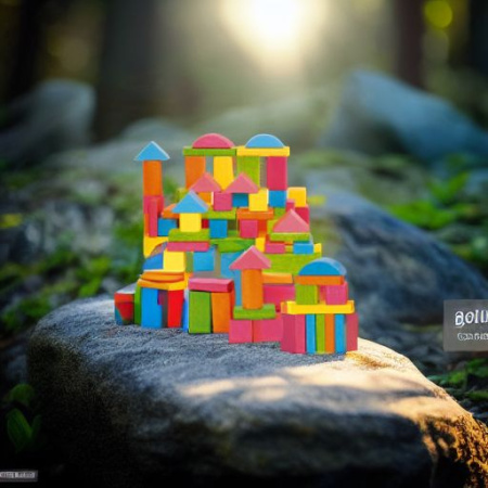 Кубики деревянные ПАСТЕЛЬ, 75 шт. (в ведерке) Woody