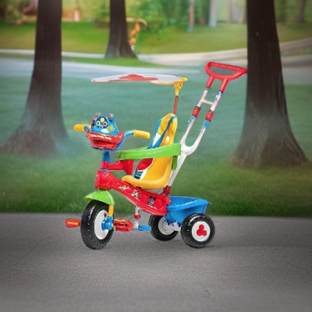 Велосипед трехколесный МИККИ МАУС с ручкой Kiddieland