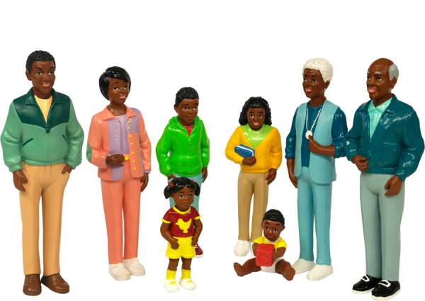 Набор фигурок Семья африканцев 3 поколения, 8 фигурок Miniland