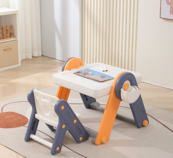 Развивающий детский столик со стульчиком 4 в 1 желтый UNIX Kids