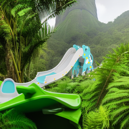 Горка Дино зеленая