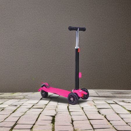 Самокат четырехколесный розовый Moove&Fun