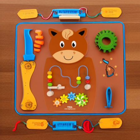 Панель-бизиборд Лошадка-шестерни