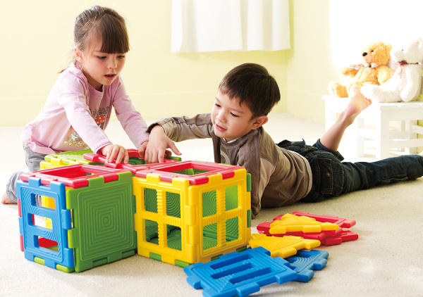 Тактильный конструктор, 56 элементов с различным рифлением Weplay