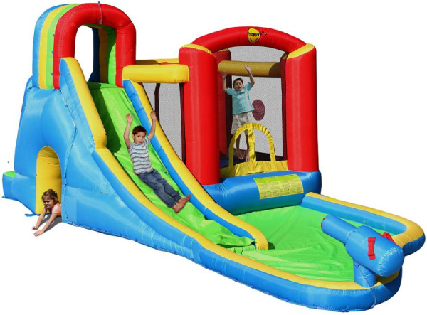 Надувной батут с водной горкой Всплеск волны Happy Hop