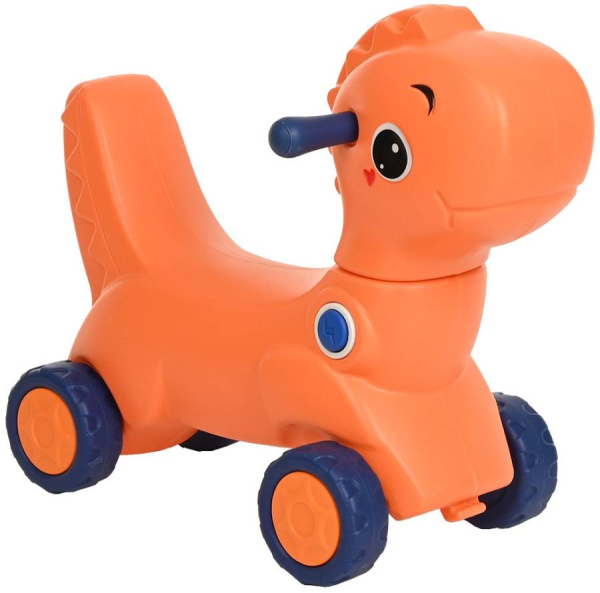 Качалка-каталка Дино оранжевый, со звуком Pituso