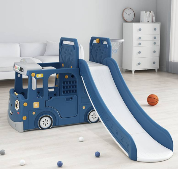 Горка с игровой зоной Автомобиль синий Perfetto Sport