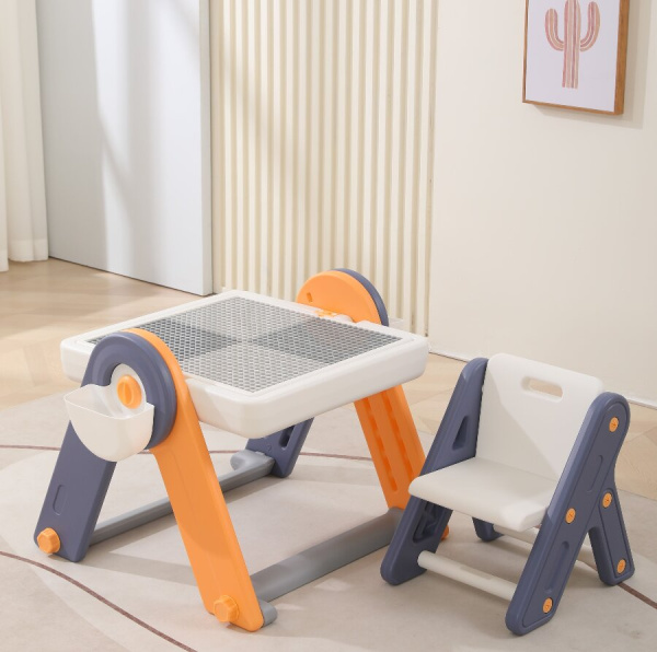 Развивающий детский столик со стульчиком 4 в 1 желтый UNIX Kids