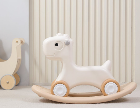 Лошадка-качалка-беговел UNIX Kids бежевая