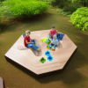 Песочница деревянная Акцент шестиугольная 200х170