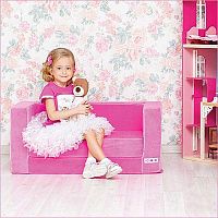 Игровой диванчик раскладной розовый Paremo
