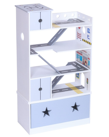 Автопарковка с вертолетной площадкой и ящиком серая PeMa kids