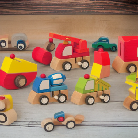Машинки деревянные СТРОИТЕЛЬСТВО-1, 3 шт. Woody