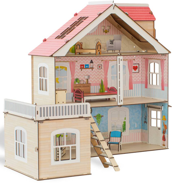 Кукольный домик деревянный Коттедж M-WOOD