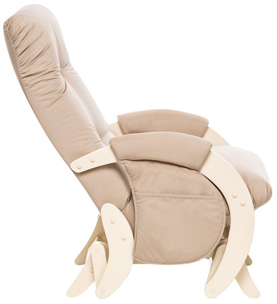 Кресло для мамы (глайдер) для кормления Milli Smile с карманами дуб шампань Velutto 18