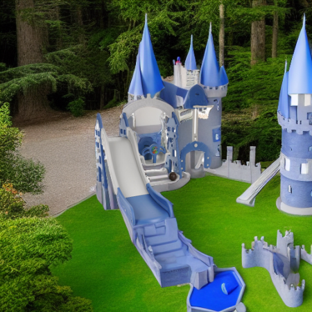Горка-комплекс Замок синий/серый