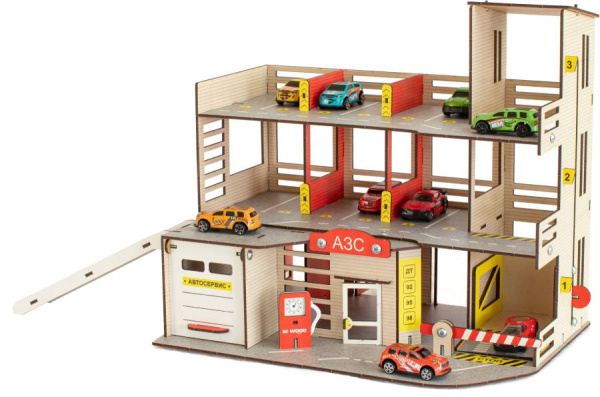 Парковка деревянная с автосервисом M-WOOD