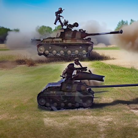 Радиоуправляемый танковый бой, 2 танка