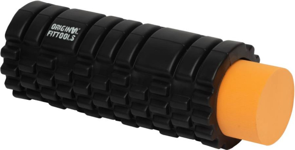 Цилиндр массажный 34x14/33х10 см черный/оранжевый двойной Original Fit.Tools