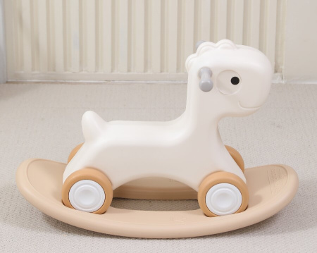 Лошадка-качалка-беговел UNIX Kids бежевая