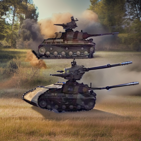 Радиоуправляемый танковый бой, 2 танка