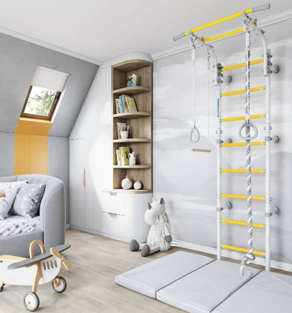 Шведская стенка Романа в квартиру Next Top синяя слива