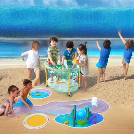 Стол прозрачный для игр с водой и песком 89x63x44-58h см Weplay