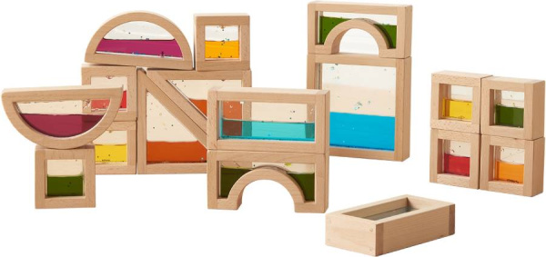 Сенсорные блоки деревянные с жидкостью 18 штук Masterkids