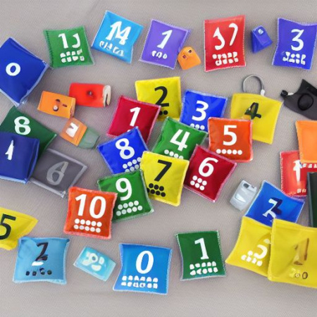 Мешочки с цифрами, 10 штук