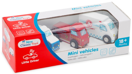Набор деревянных машинок, 3 штуки New Classic Toys