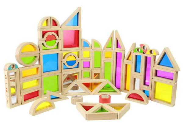 Радужные блоки с зеркалами, 58 штук Masterkids