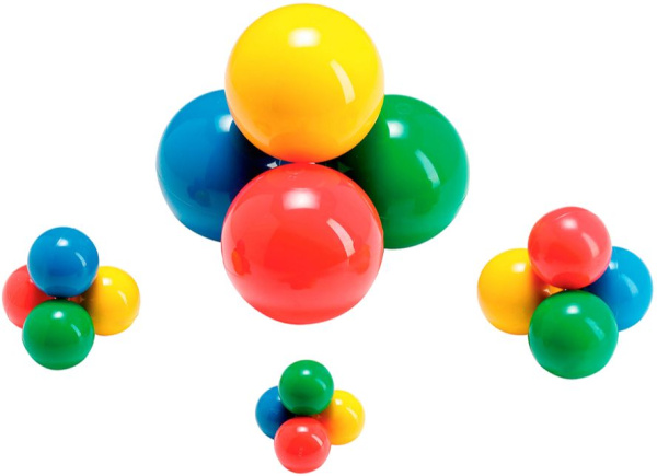 Мячи игровые резиновые Universal Balls Maxi 12,5 см, 4 штуки Ledraplastic