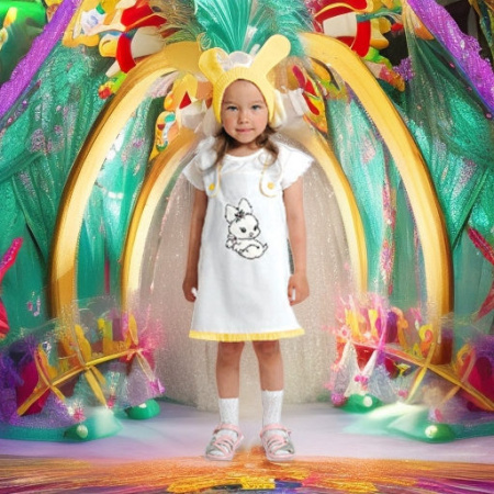 Зайка бело-желтая 104 см Батик